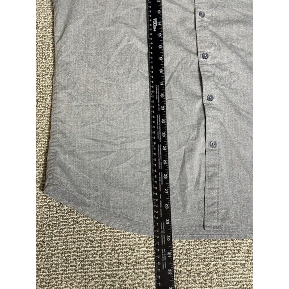 Craft & Flow Mens Size Large Button Down Shirt Long Sleeve Gray Geometric Inside - Picture 6 of 6
